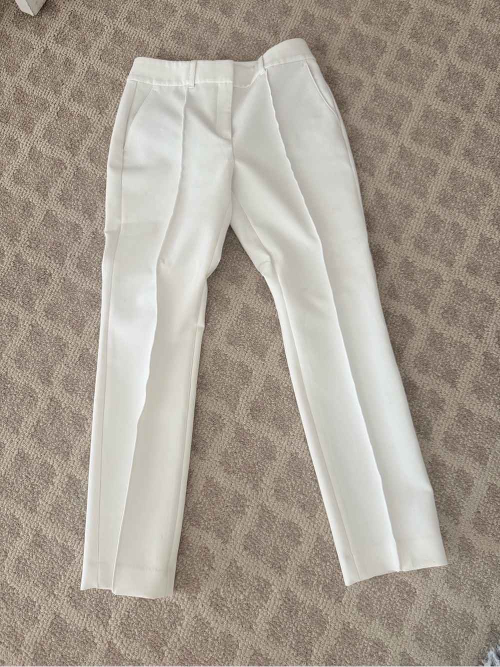 White House Black Market White Tailored Straight-Leg Trousers
